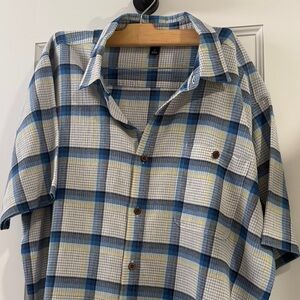 Patagonia Blue and Yellow Checkered Men's Shirt